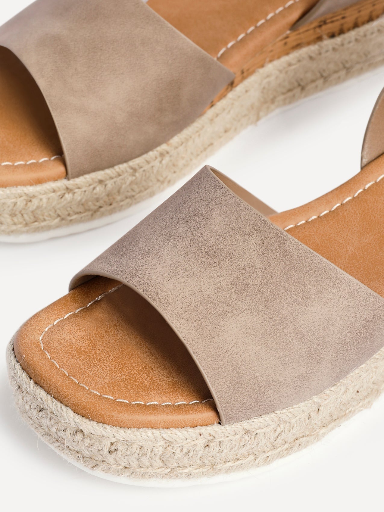 Paradise Taupe Espadrille Flatform Sandals