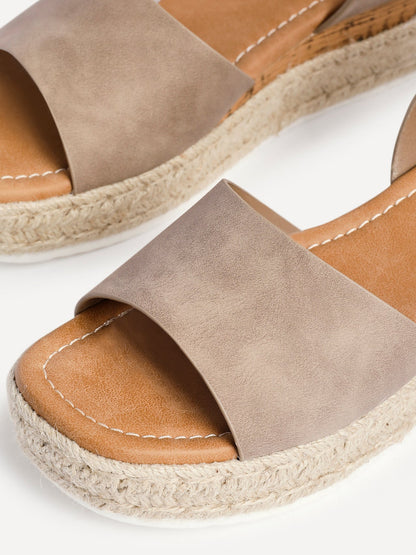 Paradise Taupe Espadrille Flatform Sandals