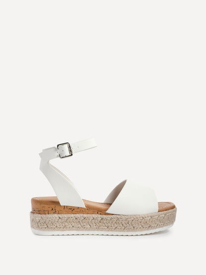 Paradise White Espadrille Flatform Sandals