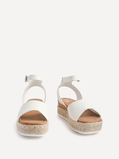 Paradise White Espadrille Flatform Sandals