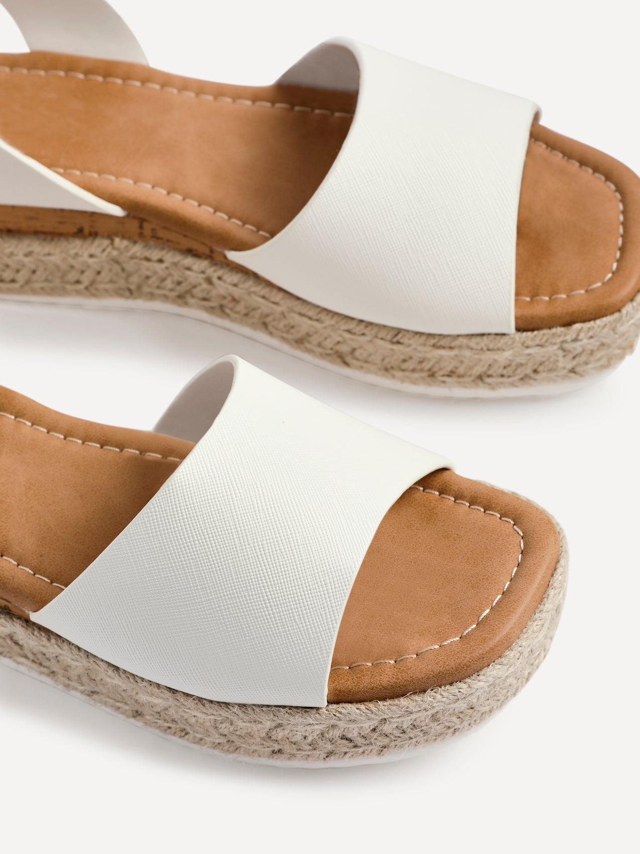 Paradise White Espadrille Flatform Sandals