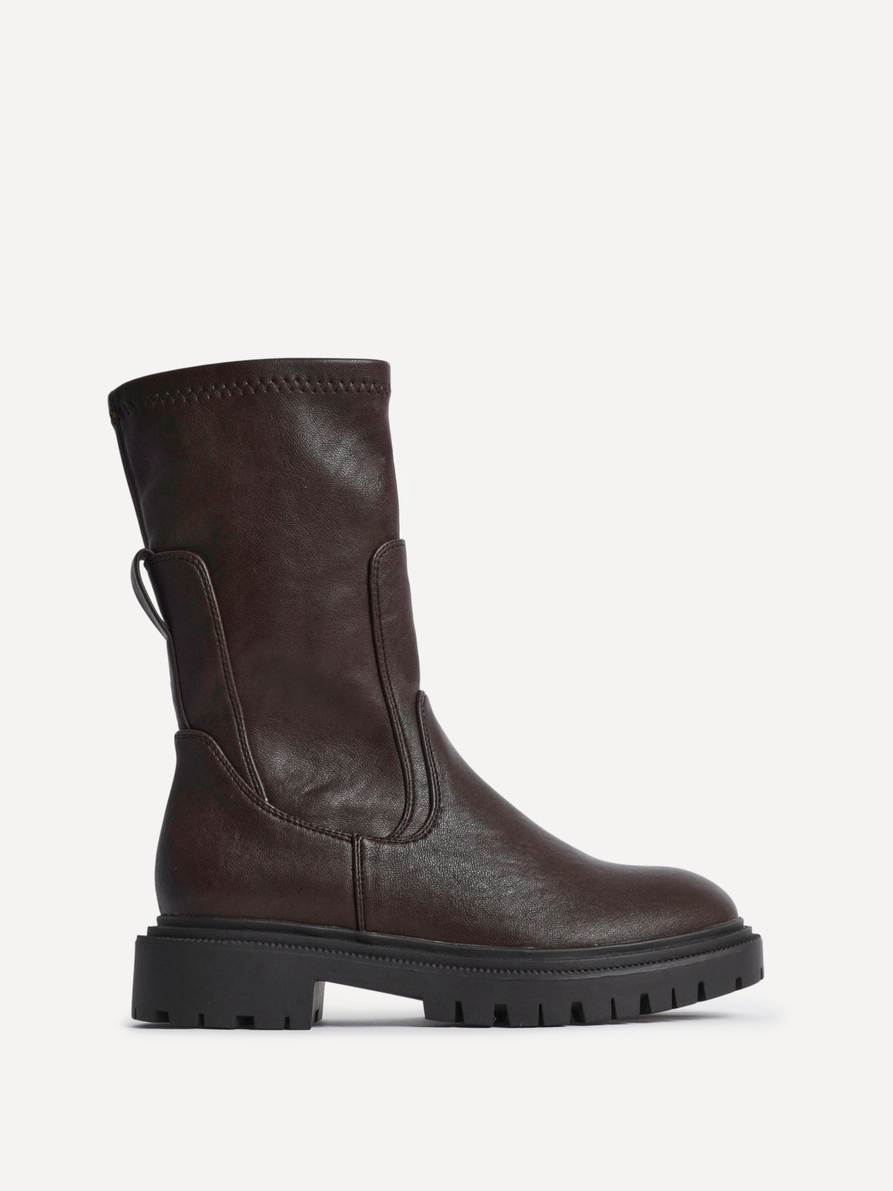 Peggy Brown Mid-Length Chelsea Boots