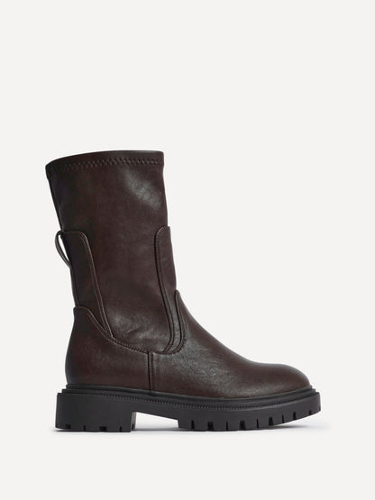 Peggy Brown Mid-Length Chelsea Boots