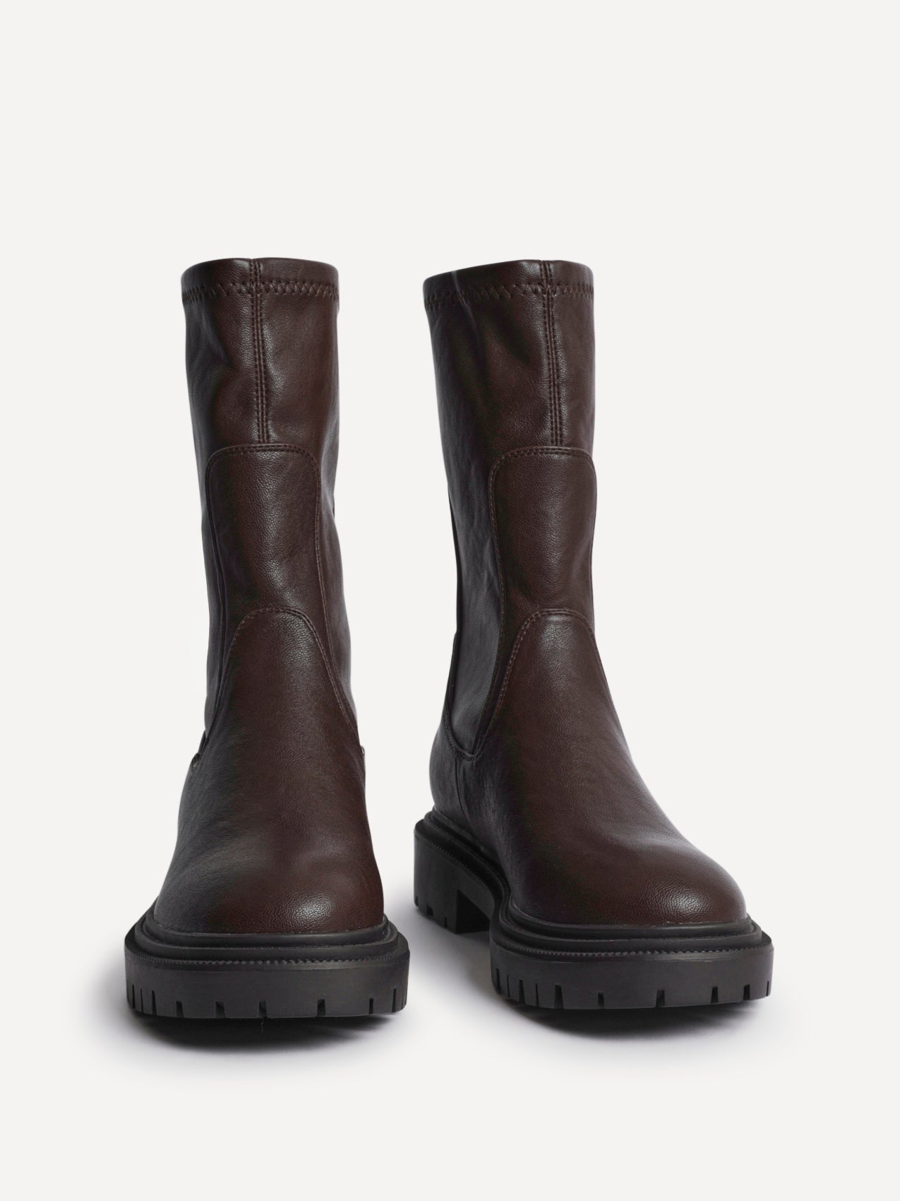 Peggy Brown Mid-Length Chelsea Boots