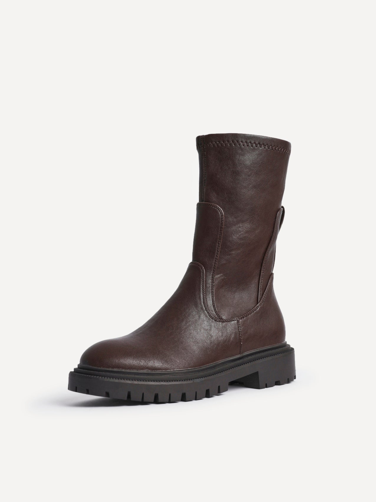 Peggy Brown Mid-Length Chelsea Boots