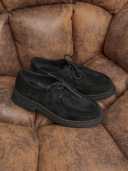 Perth Black Faux Suede Loafers