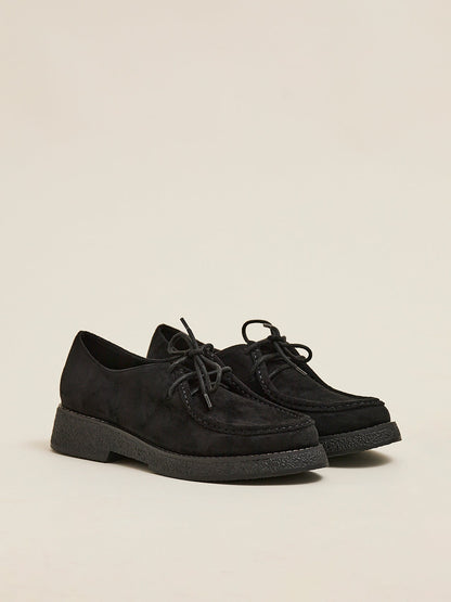 Perth Black Faux Suede Loafers