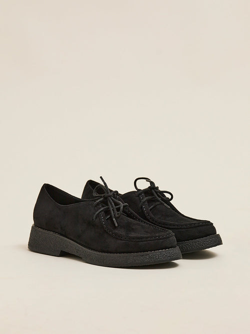 Perth Black Faux Suede Loafers