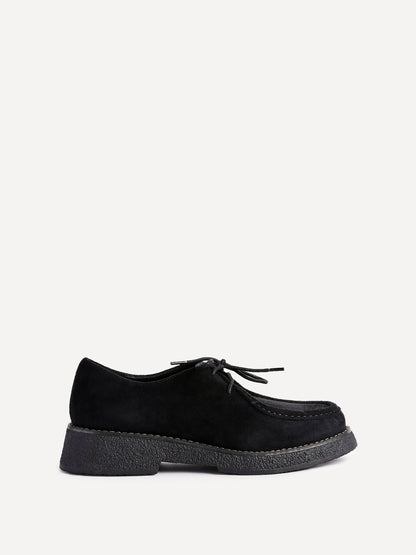 Perth Black Faux Suede Loafers