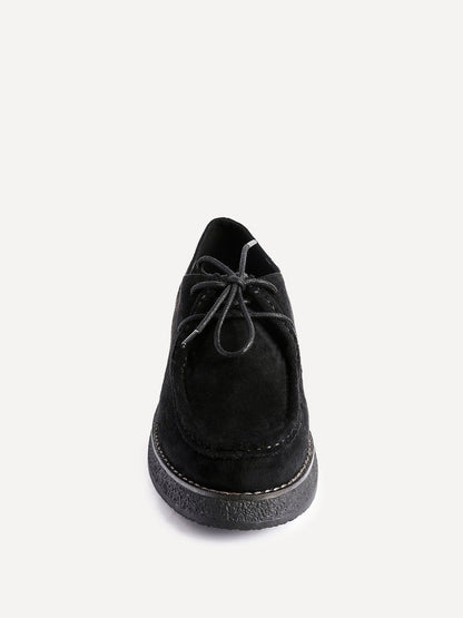 Perth Black Faux Suede Loafers