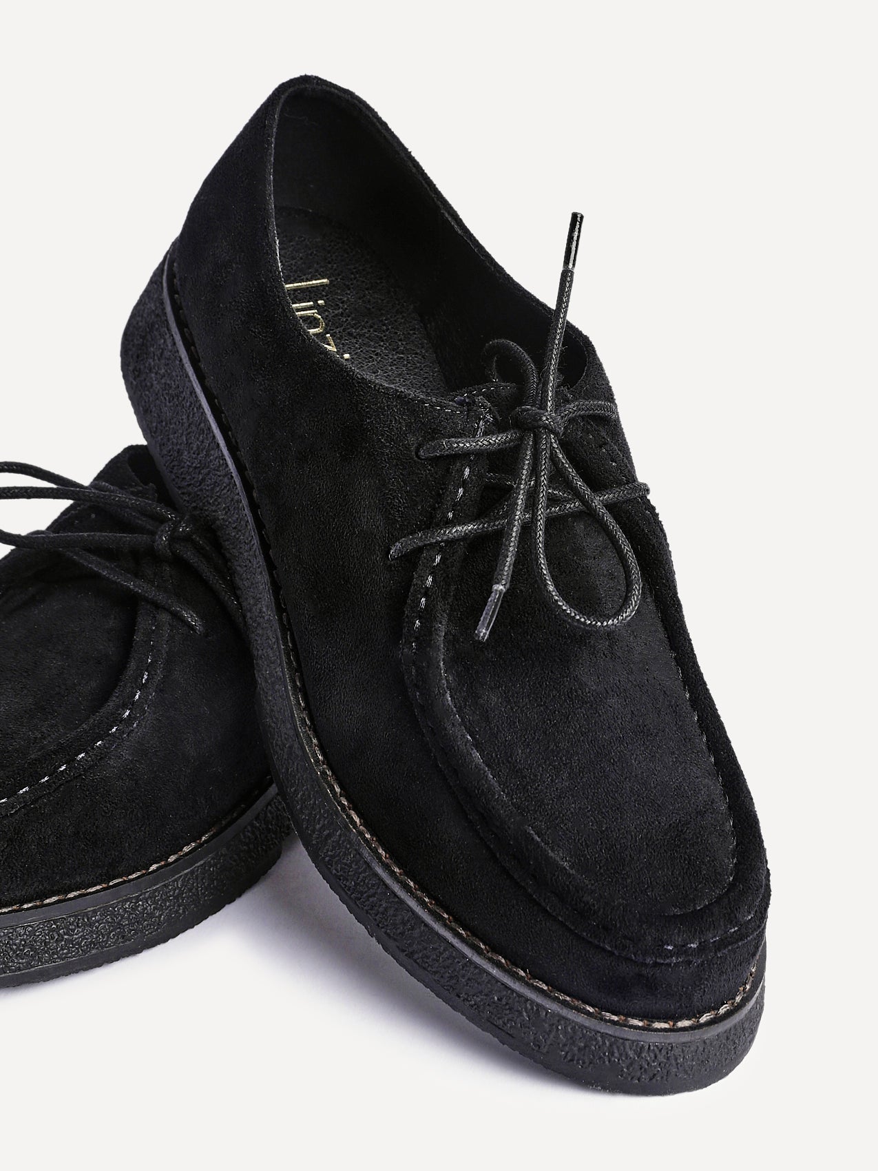 Perth Black Faux Suede Loafers