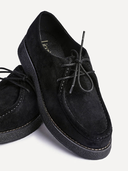 Perth Black Faux Suede Loafers