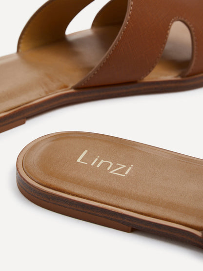 Petra Tan Link Flat Sandals