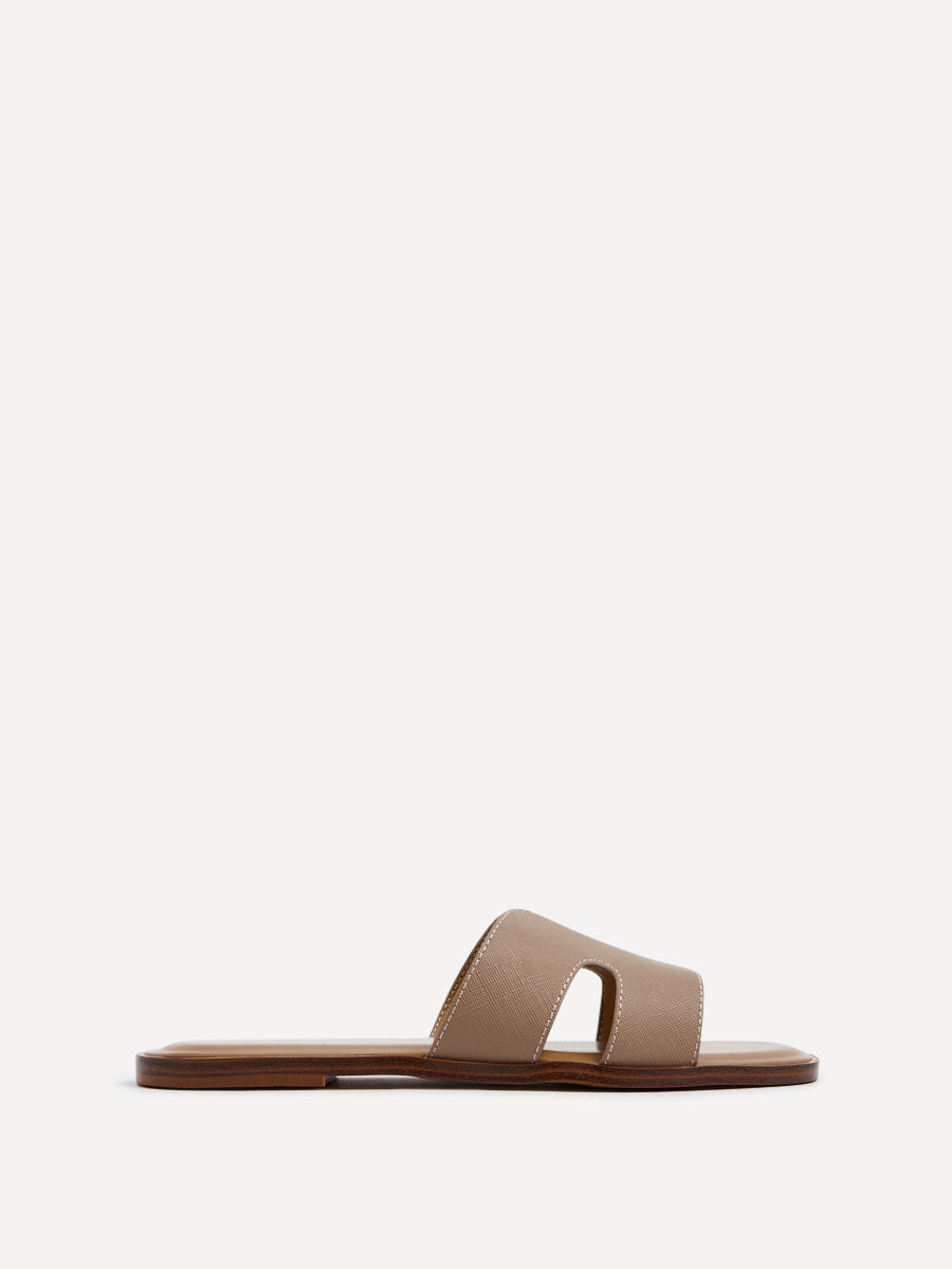 Petra Taupe Link Flat Sandals