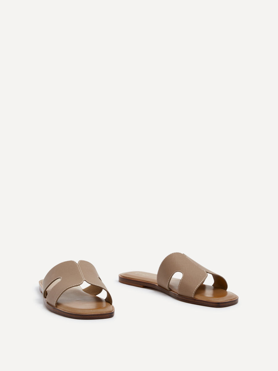Petra Taupe Link Flat Sandals