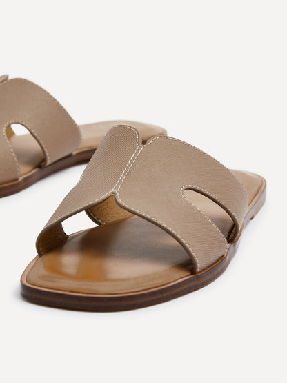 Petra Taupe Link Flat Sandals