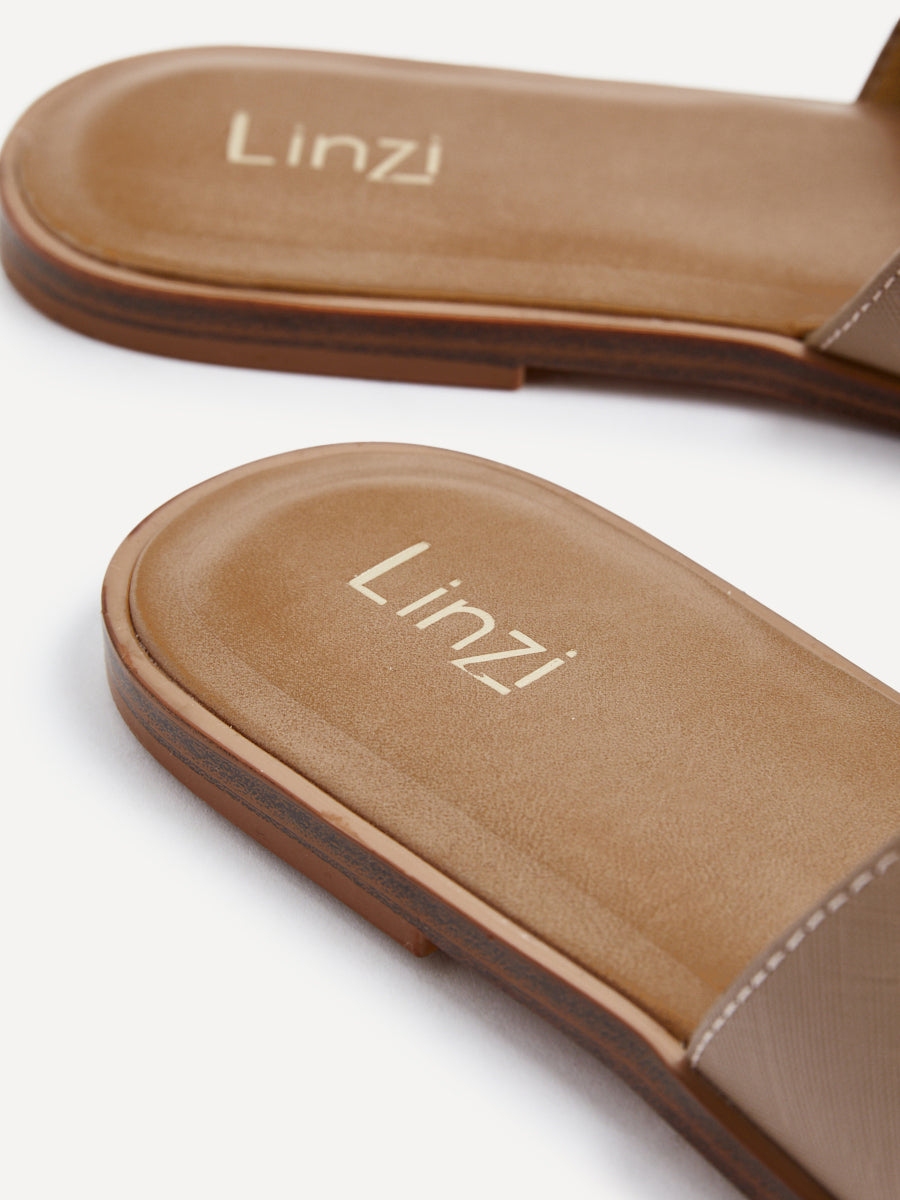 Petra Taupe Link Flat Sandals