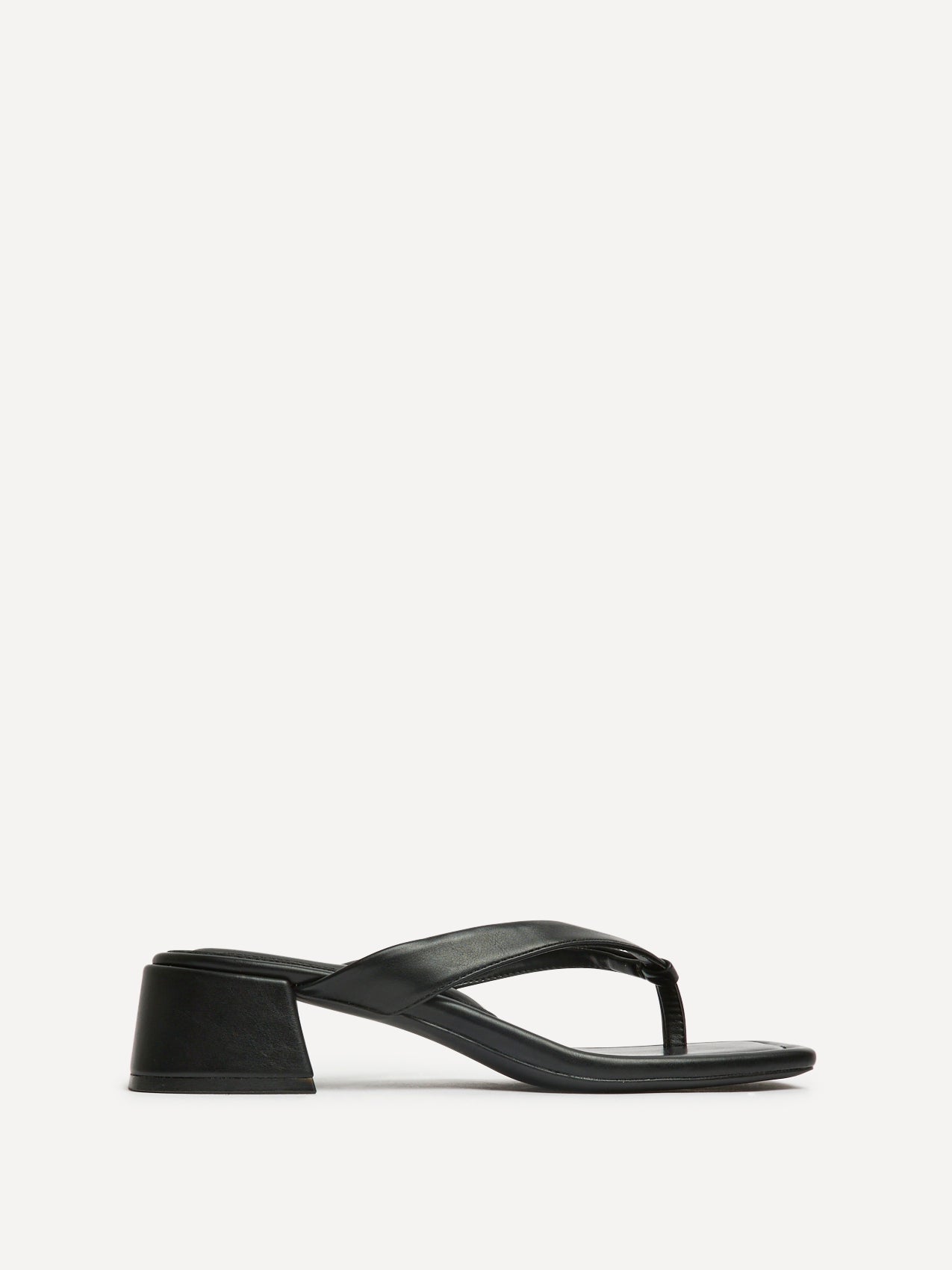 Phase Black Faux Leather Mule Heels