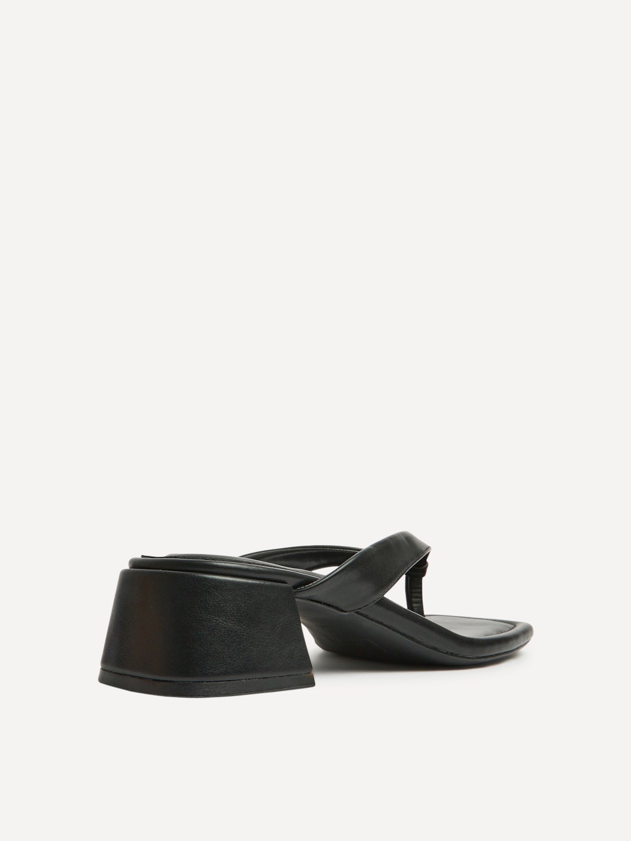 Phase Black Faux Leather Mule Heels