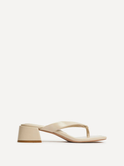 Phase Nude Faux Suede Mule Heels