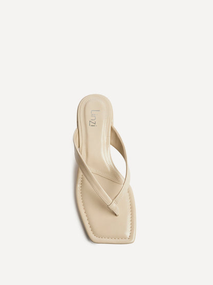 Phase Nude Faux Suede Mule Heels