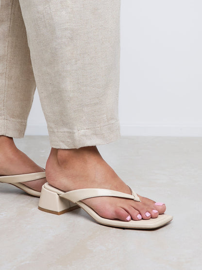Phase Nude Faux Suede Mule Heels