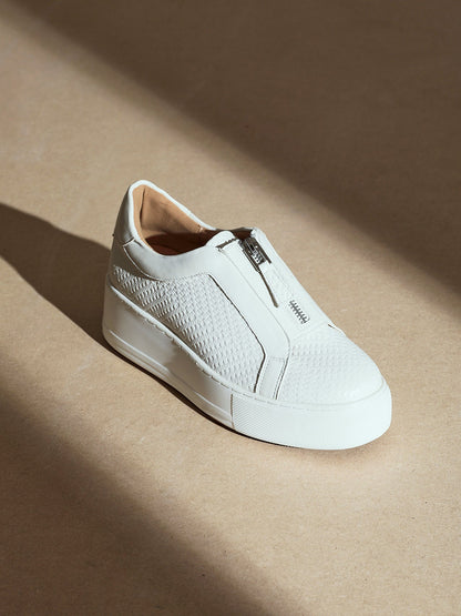 Piper White Faux Leather Trainers