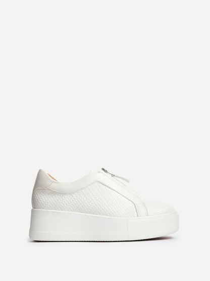 Piper White Faux Leather Trainers
