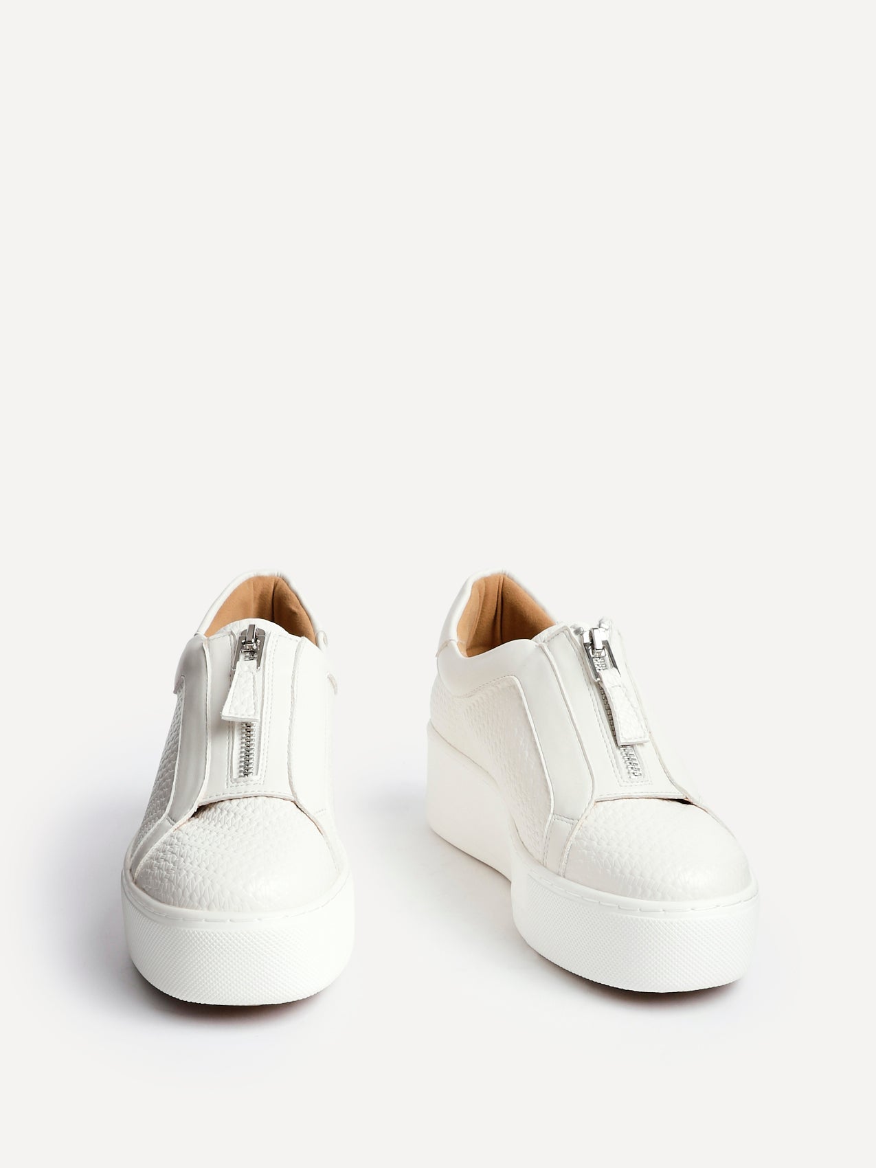 Piper White Faux Leather Trainers