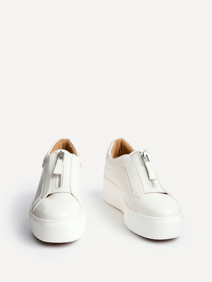 Piper White Faux Leather Trainers