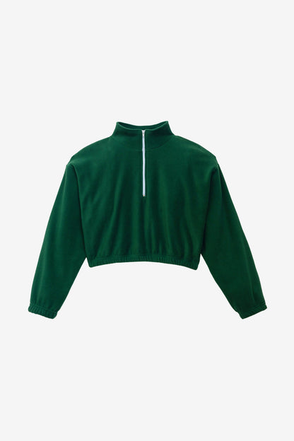 PF306 - Cropped Polar Fleece Half Zip Pullover