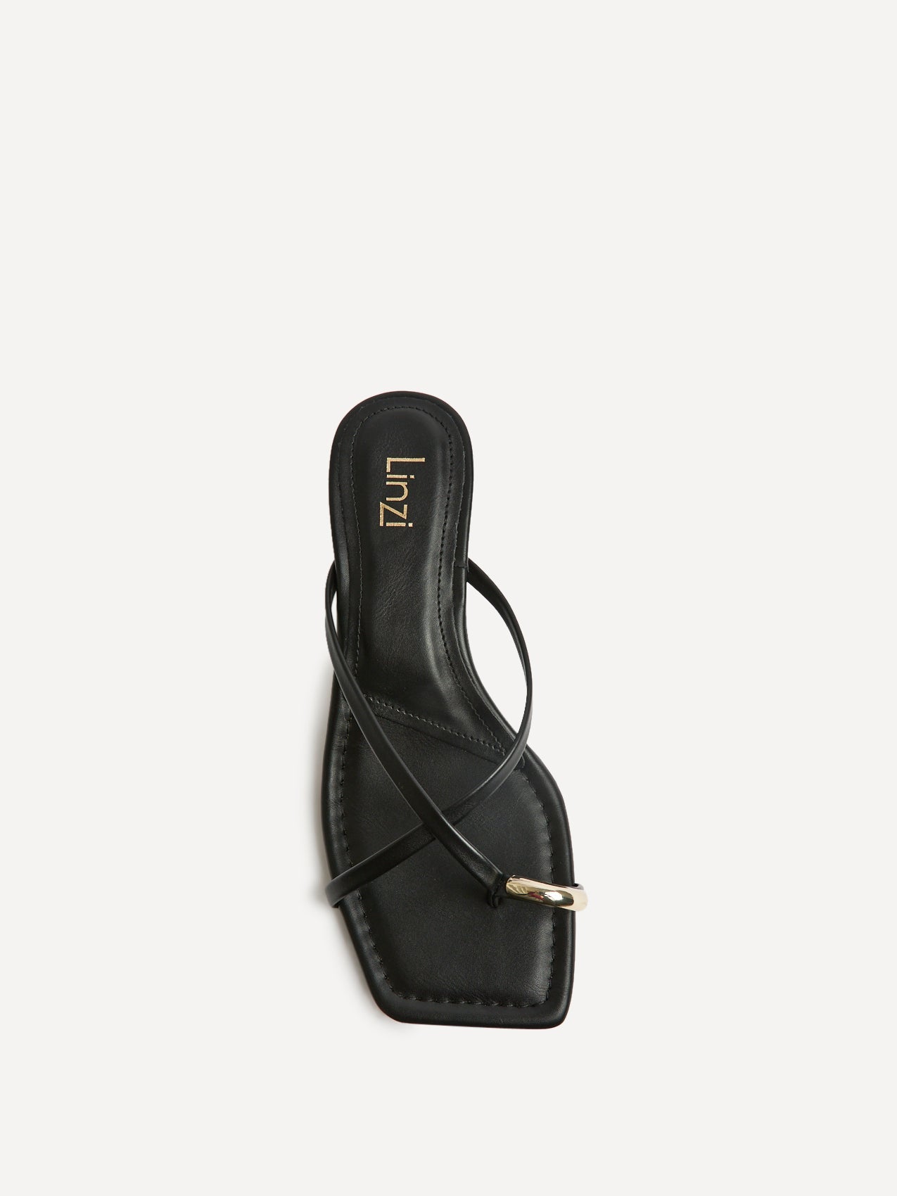 Polished Black Faux Leather Mule Heels