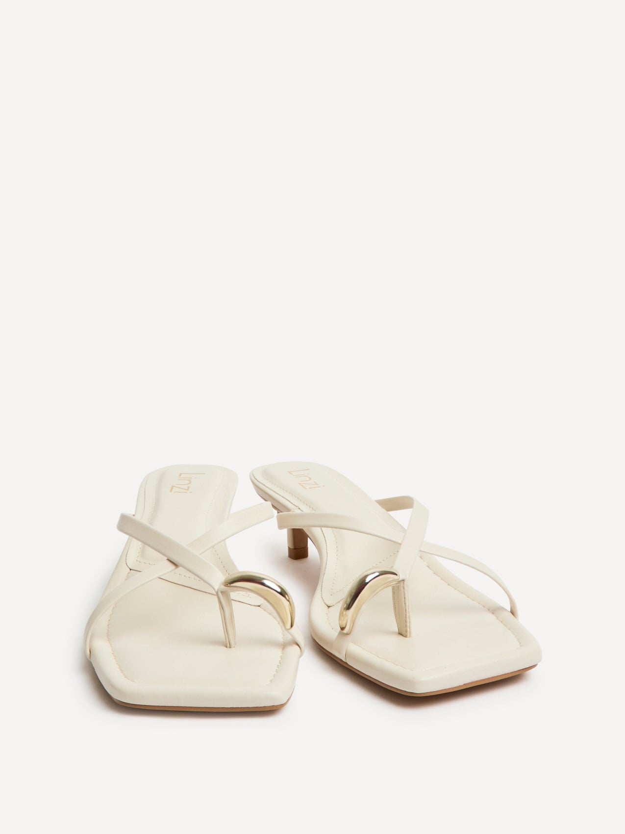 Polished White Faux Leather Mule Heels