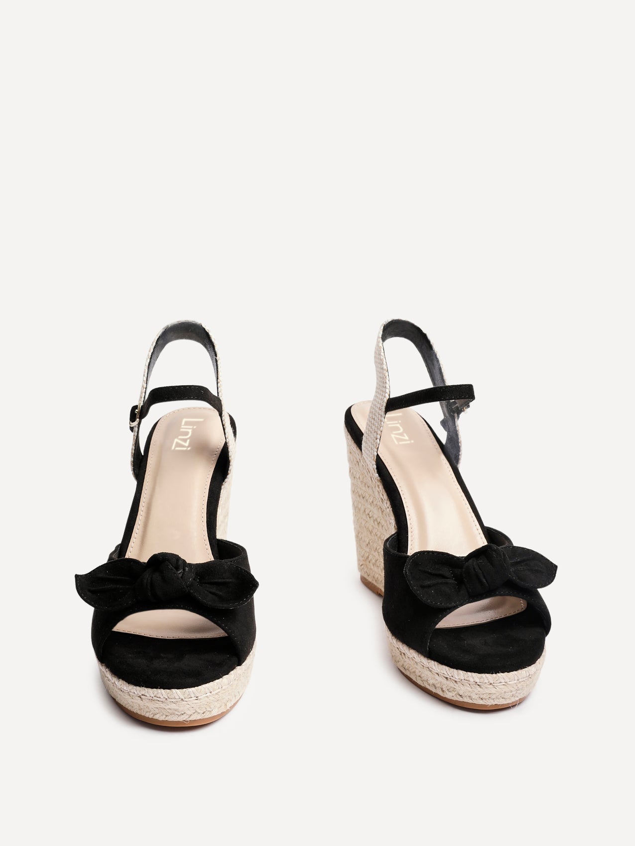 Portofino Black Bow Detail Wedges