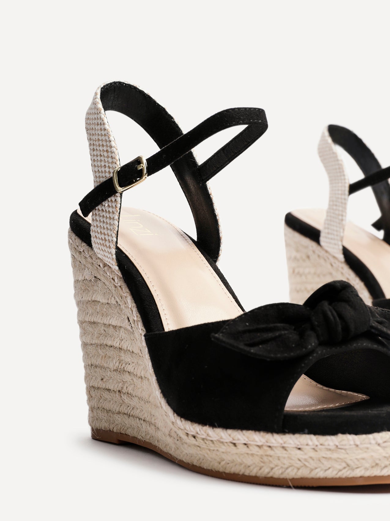 Portofino Black Bow Detail Wedges
