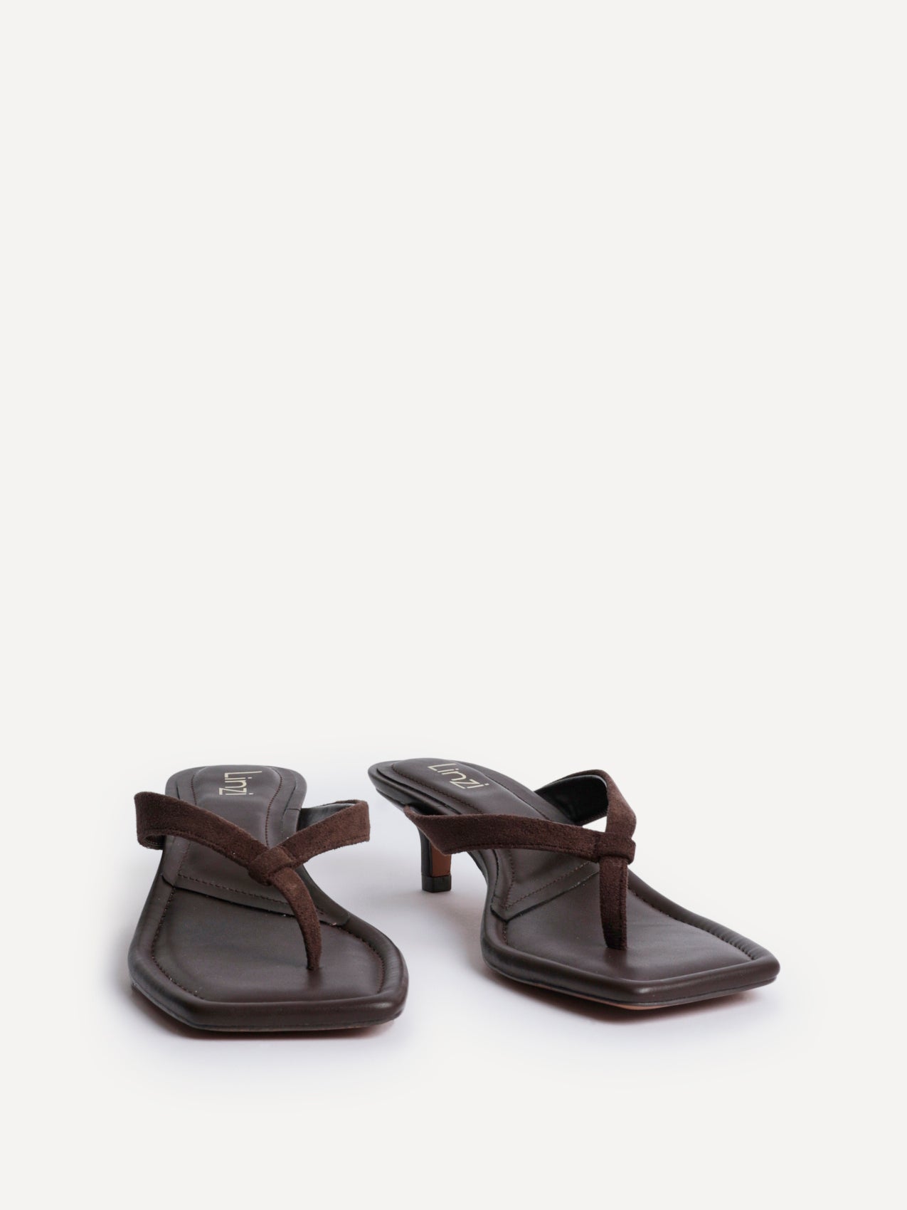 Potential Brown Toe Post Kitten Heels