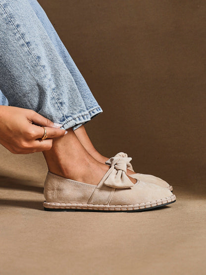 Pout Beige Faux Suede Pumps