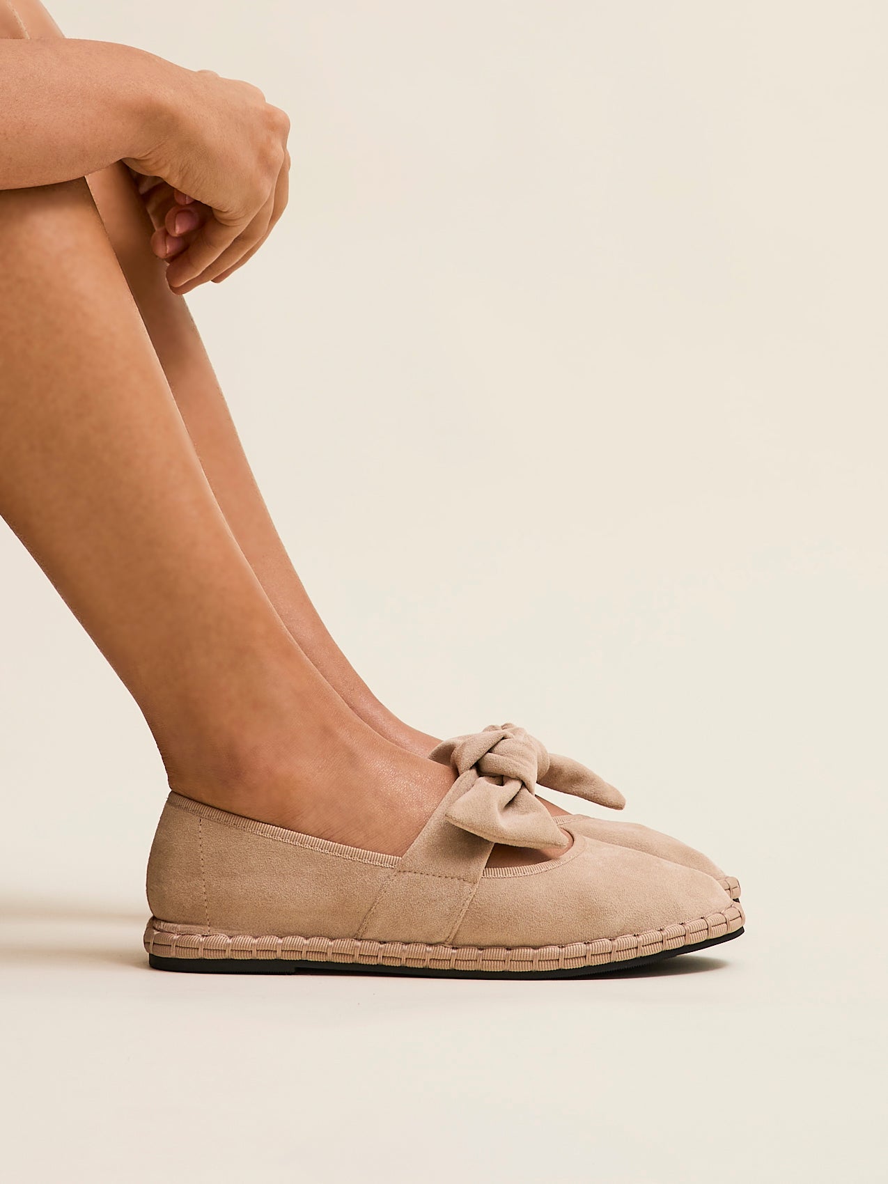 Pout Beige Faux Suede Pumps