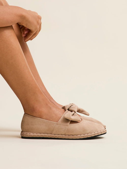 Pout Beige Faux Suede Pumps