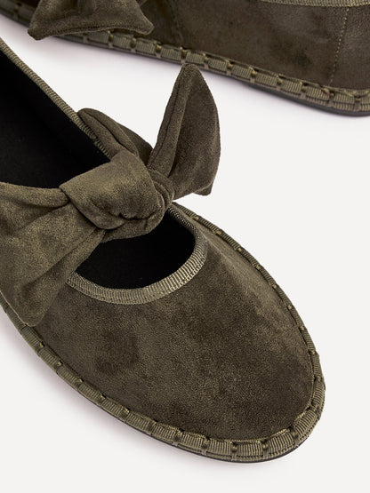 Pout Khaki Faux Suede Pumps