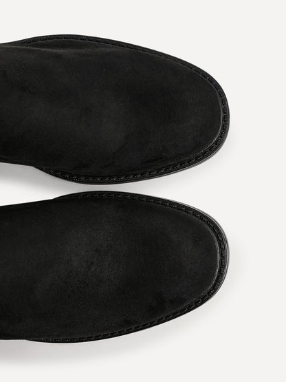 Power Black Faux Suede Riding Boots