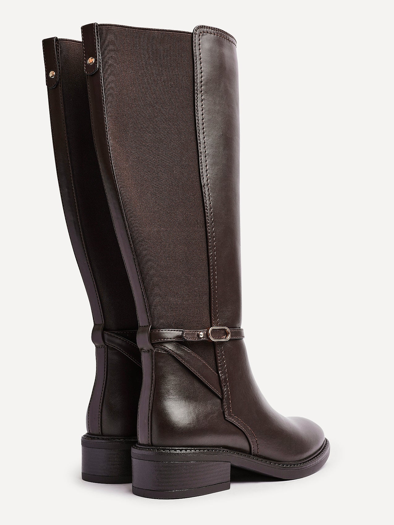 Power Brown Faux Leather Riding Boots