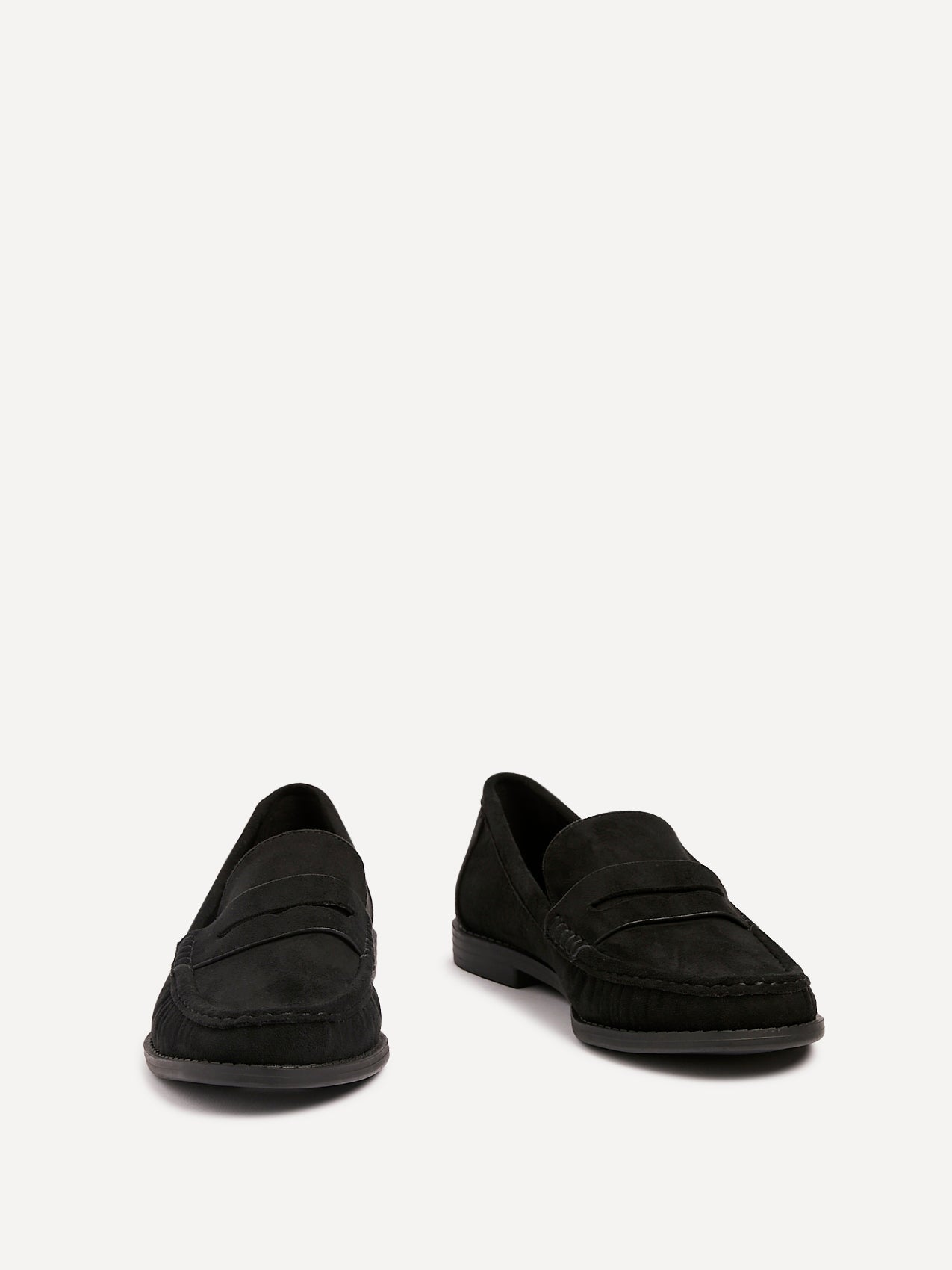 Precise Black Faux Suede Loafers