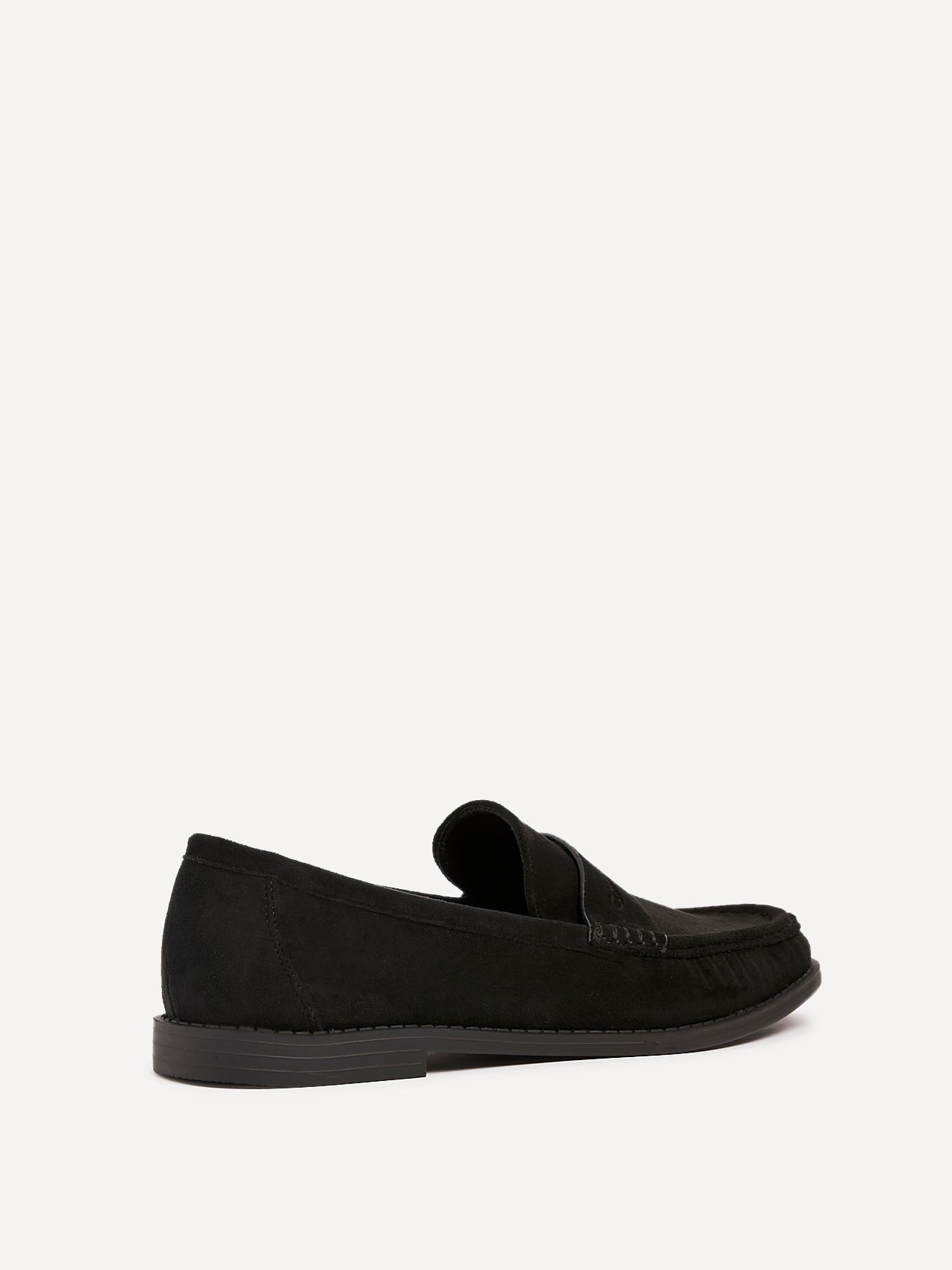 Precise Black Faux Suede Loafers