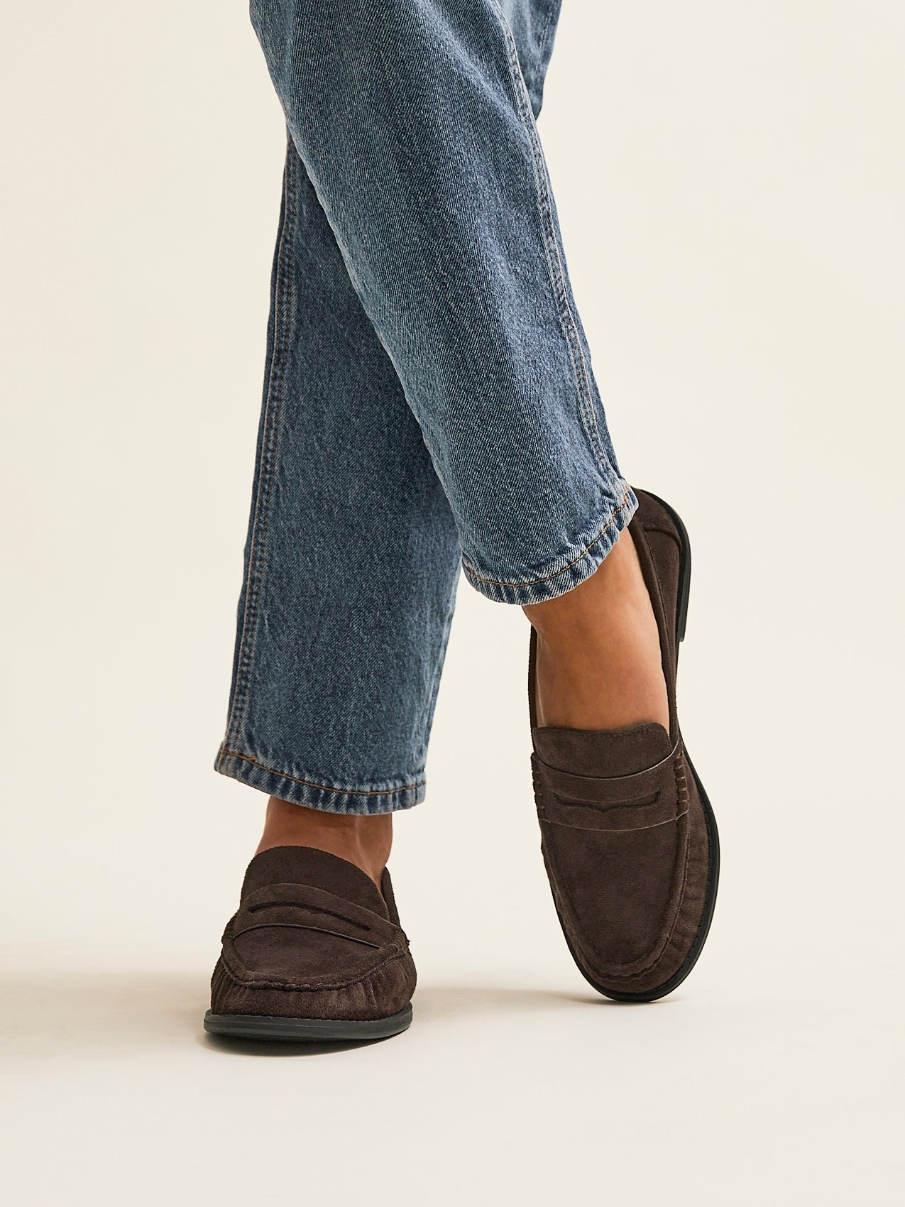 Precise Brown Faux Suede Loafers