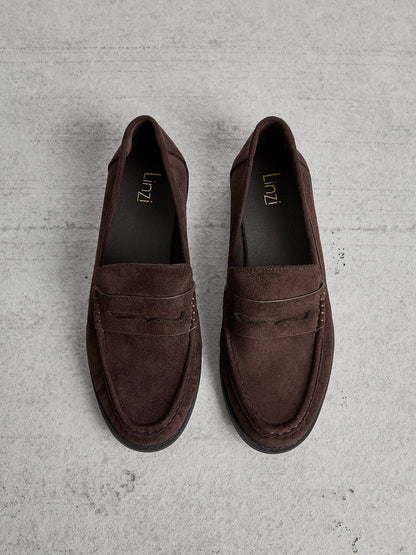 Precise Brown Faux Suede Loafers