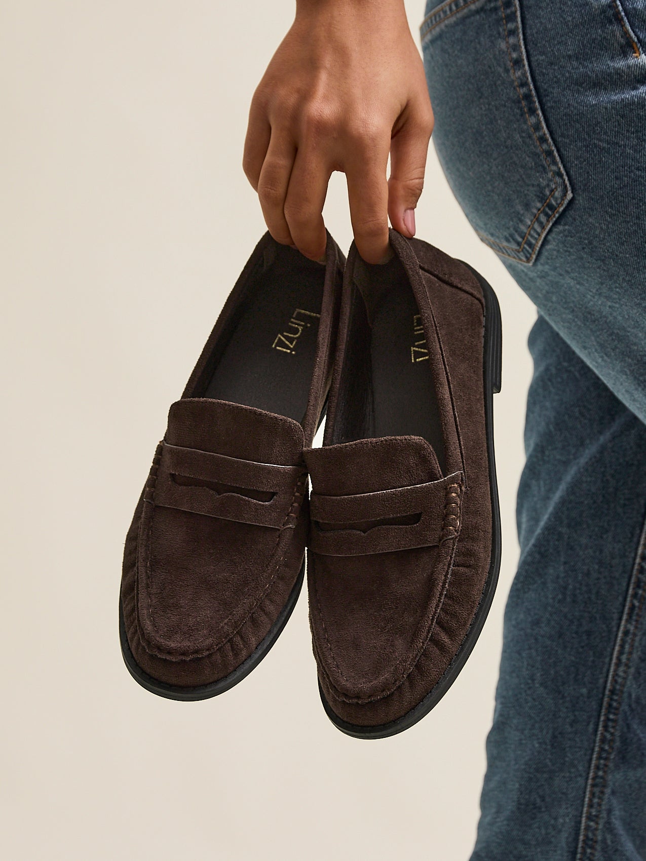 Precise Brown Faux Suede Loafers