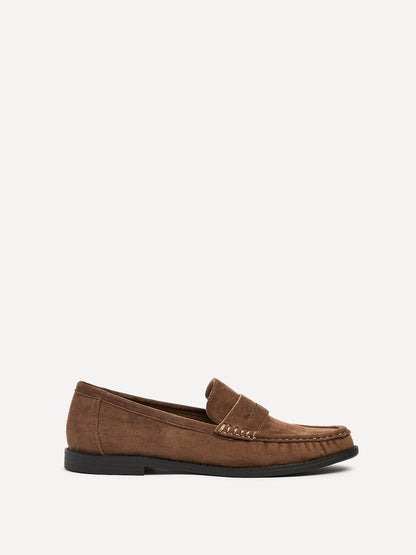 Precise Tan Faux Suede Loafers