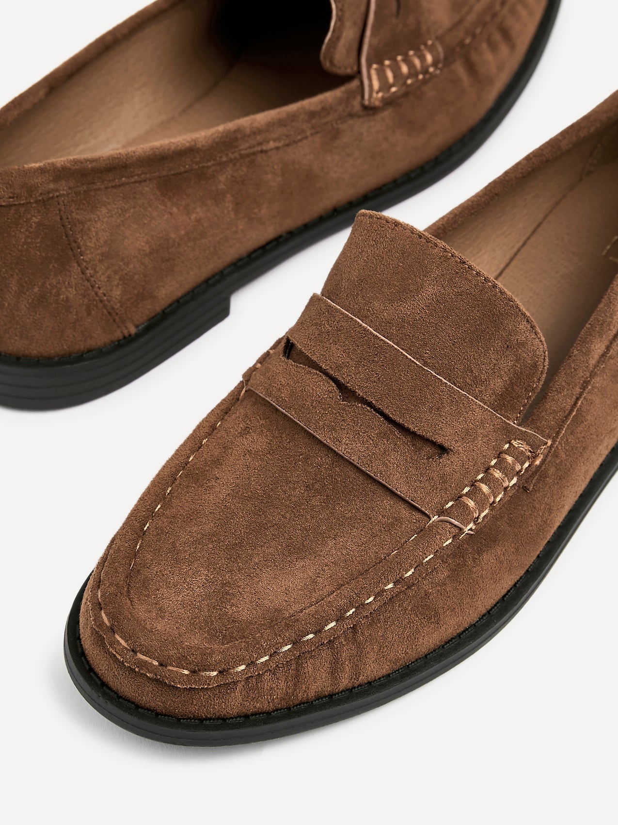 Precise Tan Faux Suede Loafers