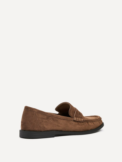 Precise Tan Faux Suede Loafers